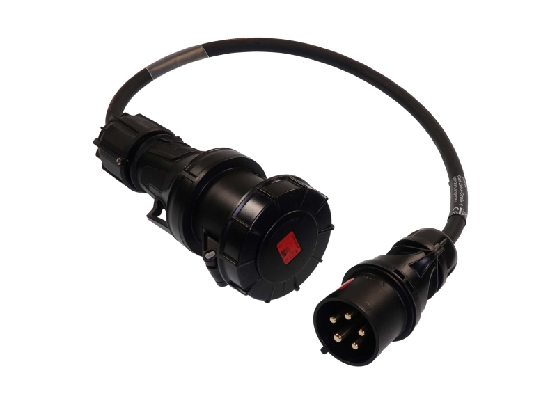 ESL Three phase cable Verloop CEE 32A 5p male - 63A 5p female Theater Zwart