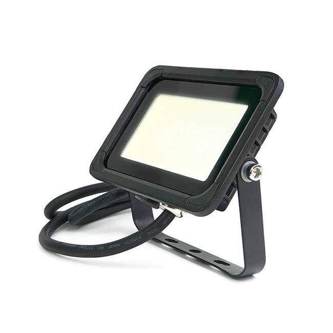 ESL LED Floodlight Symmetrical 10W 3000K Warm white IP65 black 120° Marktklem