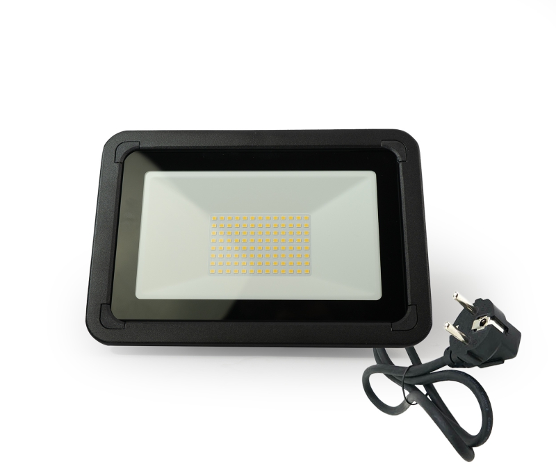 ESL LED Floodlight Symmetrical 50W 3000K Warm white IP65 black 120° Half Coupler